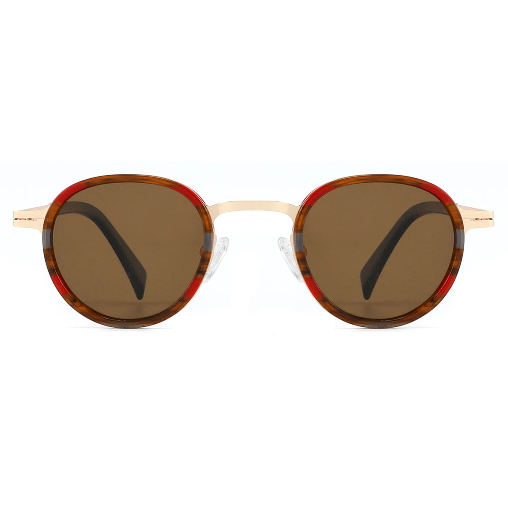Oval Acetate & Metal Sunglasses JT-GLT8835 - Joyiris Eyewear